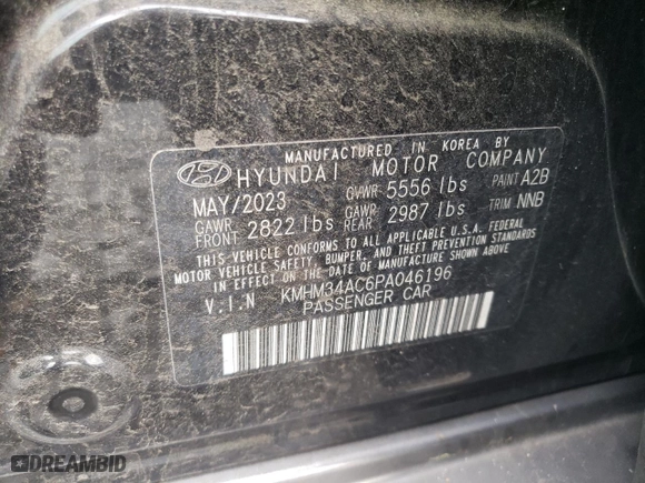 2023 Hyundai IONIQ 6 Preferred with VIN KMHM34AC6PA046196, listed as a Copart auction lot 64205874 with 48311 miles and Salvage Title. Bid and sale history available at carsss.com. Image 13.