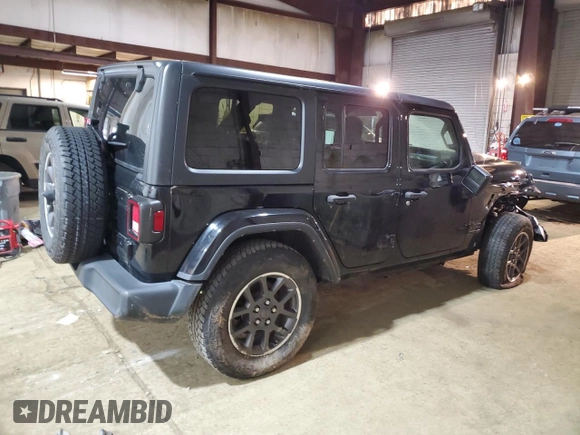2021 Jeep Wrangler Unlimited 80th Anniversary with VIN 1C4HJXDN1MW738407, listed as a Copart auction lot 46140325 with 50,824 mi miles and Salvage title. Bid and sale history available at DreamBid. Image 3.