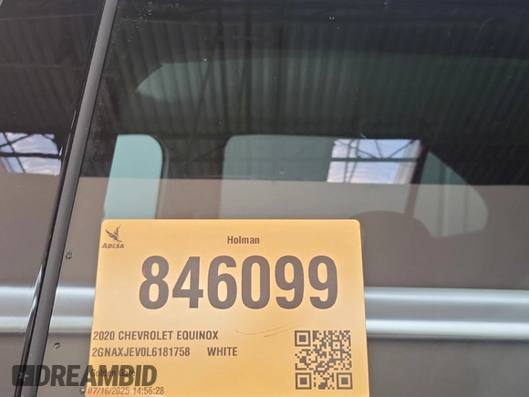 2020 Chevrolet Equinox LT with VIN 2GNAXJEV0L6181758, listed as a IAAI auction lot 42848993 with 35,916 mi miles and . Bid and sale history available at DreamBid. Image 23.
