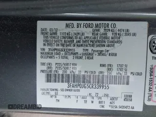 2012 Ford Fusion SEL with VIN 3FAHP0JG5CR339955, listed as a IAAI auction lot 41369431 with 159,871 mi miles and . Bid and sale history available at carsss.com. Image 9.