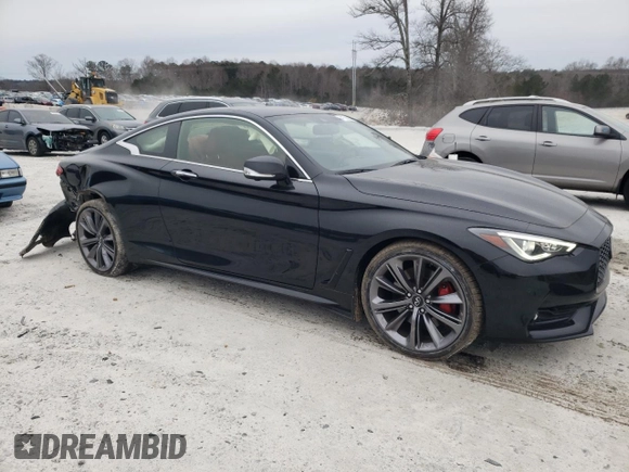 2022 Infiniti Q60 Red Sport 400 with VIN JN1FV7LL8NM680324, listed as a Copart auction lot 41792955 with 36,089 mi miles and Salvage title. Bid and sale history available at DreamBid. Image 4.
