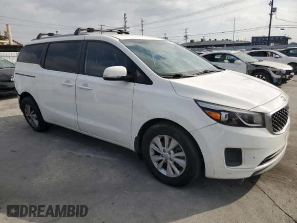 2016 Kia Sedona LX with VIN KNDMB5C18G6116776, listed as a Copart auction lot 53887895 with 87,235 mi miles and Salvage Title. Bid and sale history available at carsss.com. Image 4.