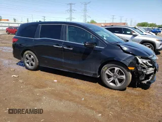 2019 Honda Odyssey Touring with VIN 5FNRL6H83KB019884, listed as a Copart auction lot 53402344 with 42,140 mi miles and Salvage Title. Bid and sale history available at carsss.com. Image 4.