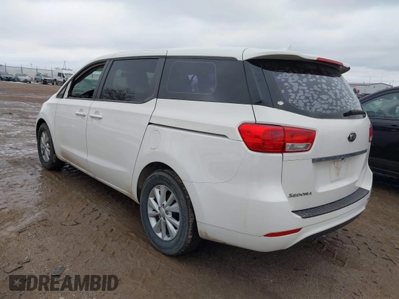 2017 Kia Sedona L with VIN KNDMA5C1XH6257708, listed as a IAAI auction lot 41758355 with 1 mi miles. Bid and sale history available at carsss.com. Image 3.