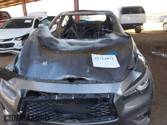 2019 Infiniti Q50 Luxe with VIN JN1EV7AP7KM516561, listed as a IAAI auction lot 41722072 with Not provided miles and . Bid and sale history available at DreamBid. Image 6.