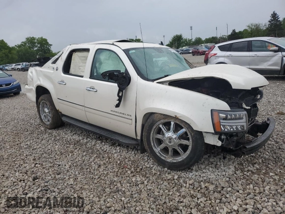 2013 Chevrolet Avalanche LTZ with VIN 3GNTKGE70DG107029, listed as a Copart auction lot 56947685 with Not provided miles and Salvage title. Bid and sale history available at DreamBid. Image 4.