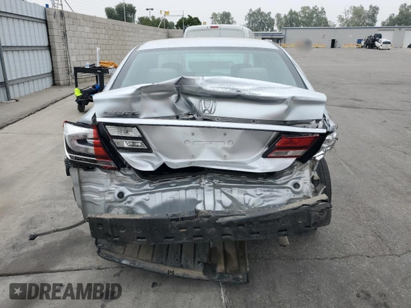 2015 Honda Civic LX with VIN 19XFB2F53FE202026, listed as a Copart auction lot 53326035 with 78,901 mi miles and Salvage Title. Bid and sale history available at DreamBid. Image 6.