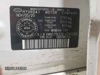 2020 Hyundai Ioniq SE with VIN KMHC75LC2LU241255, listed as a Copart auction lot 88332055 with 164,112 mi miles and Salvage Title. Bid and sale history available at DreamBid. Image 13.