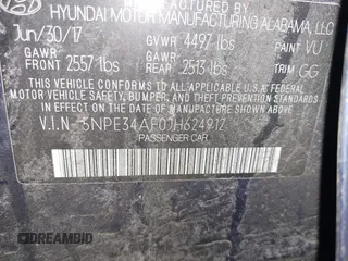 2018 Hyundai Sonata SEL with VIN 5NPE34AF0JH624912, listed as a IAAI auction lot 41757575 with 103,260 mi miles and . Bid and sale history available at carsss.com. Image 9.