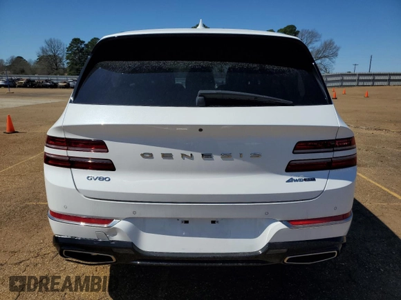 2021 Genesis GV80 with VIN KMUHCESCXMU051032, listed as a Copart auction lot 48432615 with 130,864 mi miles and Salvage Title. Bid and sale history available at DreamBid. Image 6.