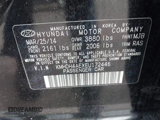 2014 Hyundai Elantra SE z VIN KMHDH4AEXEU172446, wystawiony jako IAAI lot #41819303 z przebiegiem 95 751 mil mil oraz . Historia ofert i sprzedaży dostępna na DreamBid. Obrazek 9.
