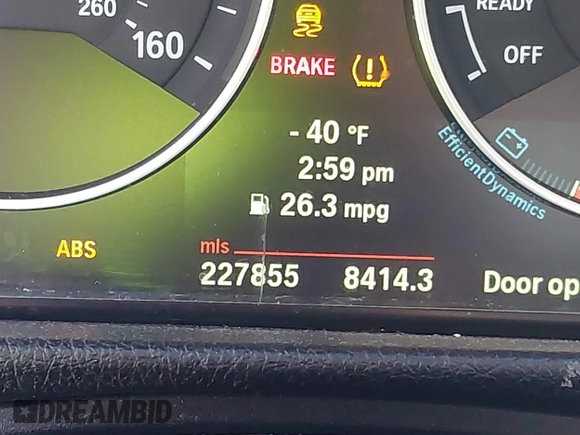 2012 BMW 3 Series 328i with VIN WBA3A5C58CF258408, listed as a IAAI auction lot 41597446 with 227,855 mi miles. Bid and sale history available at carsss.com. Image 7.
