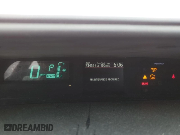 2012 Toyota Prius One z VIN JTDKDTB3XC1011799, wystawiony jako Copart lot #54241375 z przebiegiem 234 562 mil mil oraz Szkoda całkowita • Salvage title. Historia ofert i sprzedaży dostępna na DreamBid. Obrazek 9.