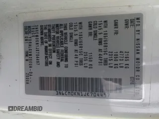 2018 Nissan NV200 S с VIN 3N6CM0KN1JK704497, выставлен на аукционе IAAI как лот 42321496 с пробегом 208 470 миль миль и . История ставок и продаж доступна на DreamBid. Изображение 9.