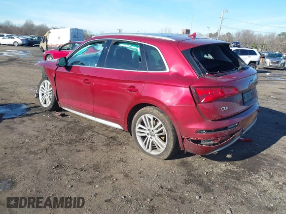 2018 Audi Q5 Premium Plus with VIN WA1BNAFY8J2120240, listed as a IAAI auction lot 41154361 with 77,848 mi miles. Bid and sale history available at carsss.com. Image 3.