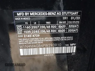 2023 Mercedes-Benz GLB 250 z VIN W1N4M4GB4PW293910, wystawiony jako IAAI lot #41489864 z przebiegiem 18 714 mil mil oraz . Historia ofert i sprzedaży dostępna na DreamBid. Obrazek 9.