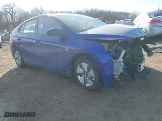 2020 Hyundai Ioniq Hybrid Blue with VIN KMHC65LC4LU242801, listed as a IAAI auction lot 41452487 with 1 mi miles. Bid and sale history available at carsss.com. Image 1.