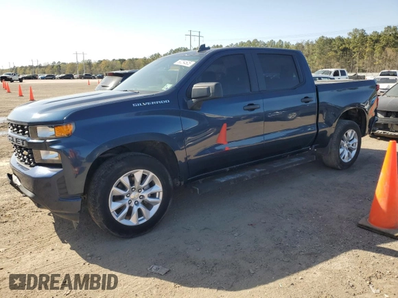 2020 Chevrolet Silverado 1500 Custom with VIN 1GCPWBEH5LZ106046, listed as a Copart auction lot 50284605 with 186,847 mi miles and Salvage Title. Bid and sale history available at carsss.com. Image 1.