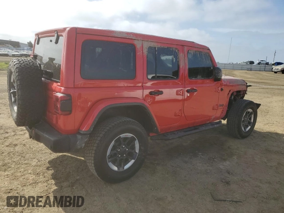 2020 Jeep Wrangler Unlimited Rubicon with VIN 1C4HJXFN3LW107654, listed as a Copart auction lot 54021595 with 39,587 mi miles and Salvage title. Bid and sale history available at DreamBid. Image 3.