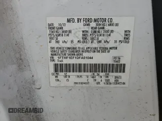 2013 Ford F-150 XL with VIN 1FTMF1EF1DFA51044, listed as a Copart auction lot 79561474 with 191,122 mi miles and Salvage Title. Bid and sale history available at DreamBid. Image 13.