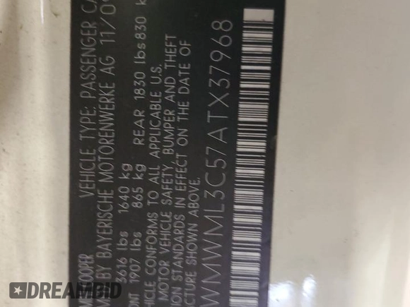 2010 MINI Clubman z VIN WMWML3C57ATX37968, wystawiony jako Copart lot #59858795 z przebiegiem 166 591 mil mil oraz Szkoda całkowita • Salvage title. Historia ofert i sprzedaży dostępna na DreamBid. Obrazek 12.
