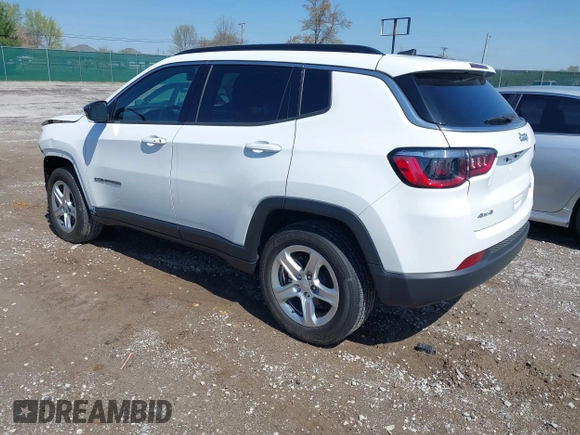 2023 Jeep Compass Latitude with VIN 3C4NJDBN9PT561829, listed as a IAAI auction lot 41994610 with 29,583 mi miles and . Bid and sale history available at DreamBid. Image 3.