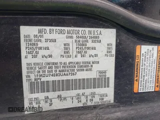 2002 Ford Explorer Eddie Bauer z VIN 1FMZU74E82UA67267, wystawiony jako IAAI lot #42030007 z przebiegiem 235 253 mil mil oraz . Historia ofert i sprzedaży dostępna na DreamBid. Obrazek 9.