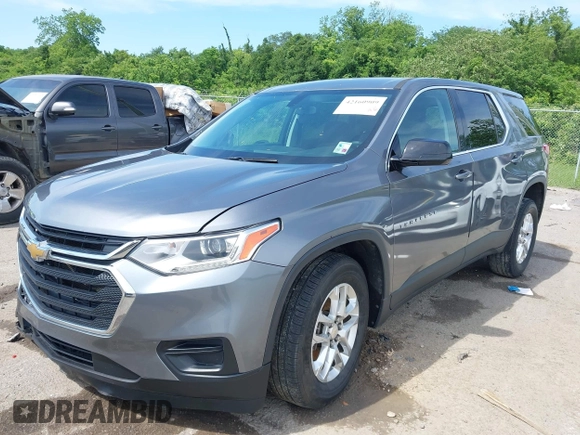 2020 Chevrolet Traverse LS with VIN 1GNERFKW1LJ189439, listed as a IAAI auction lot 42160909 with 102,583 mi miles and . Bid and sale history available at DreamBid. Image 2.