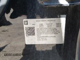 2019 Chevrolet Impala LT с VIN 1G11Z5S39KU104196, выставлен на аукционе IAAI как лот 42000006 с пробегом 125 669 миль миль и . История ставок и продаж доступна на DreamBid. Изображение 9.