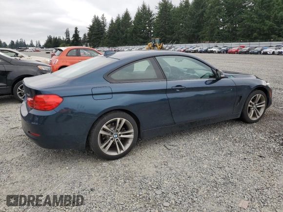 2014 BMW 4 Series 428i xDrive with VIN WBA3N9C55EF721832, listed as a Copart auction lot 62958455 with 118,168 mi miles and Salvage title. Bid and sale history available at DreamBid. Image 3.
