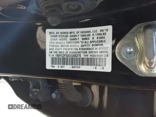 2016 Honda Civic Sedan LX with VIN 19XFC2F52GE055275, listed as a IAAI auction lot 41913726 with 1 mi miles. Bid and sale history available at carsss.com. Image 9.