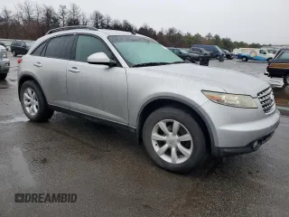 2004 Infiniti FX with VIN JNRAS08W04X214393, listed as a Copart auction lot 43375155 with Not Provided miles and Clean Title. Bid and sale history available at DreamBid. Image 4.