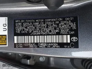 2021 Toyota Prius Prime LE with VIN JTDKAMFP5M3194093, listed as a IAAI auction lot 41240813 with 102,635 mi miles. Bid and sale history available at carsss.com. Image 9.