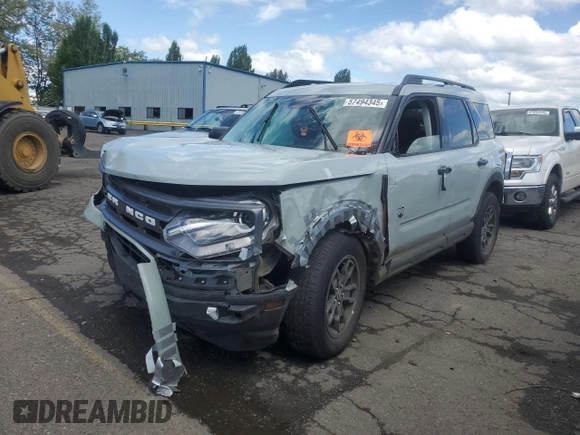 2024 Ford Bronco Sport Big Bend z VIN 3FMCR9B60RRE63953, wystawiony jako Copart lot #57494345 z przebiegiem Nie podano mil oraz Szkoda całkowita • Salvage title. Historia ofert i sprzedaży dostępna na DreamBid. Obrazek 1.