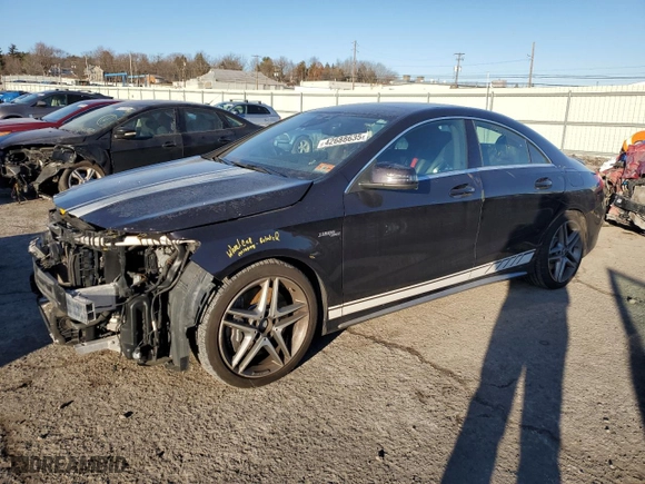 2014 Mercedes-Benz CLA-Class CLA 45 AMG with VIN WDDSJ5CBXEN029182, listed as a Copart auction lot 42688635 with 99,266 mi miles and Salvage Title. Bid and sale history available at carsss.com. Image 1.