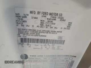 2010 Ford F-150 XL with VIN 1FTFW1EV2AFA49556, listed as a Copart auction lot 62286275 with 154,176 mi miles and Salvage title. Bid and sale history available at DreamBid. Image 12.