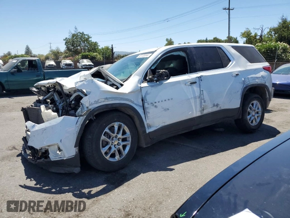 2018 Chevrolet Traverse LS with VIN 1GNERFKW3JJ256247, listed as a Copart auction lot 66108344 with 0 mi miles and Salvage Title. Bid and sale history available at carsss.com. Image 1.