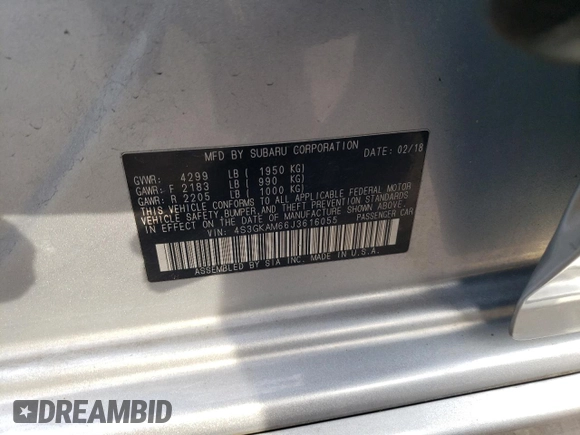 2018 Subaru Impreza Special Sports z VIN 4S3GKAM66J3616055, wystawiony jako Copart lot #51136235 z przebiegiem 93 723 mil mil oraz Szkoda całkowita • Salvage title. Historia ofert i sprzedaży dostępna na DreamBid. Obrazek 12.