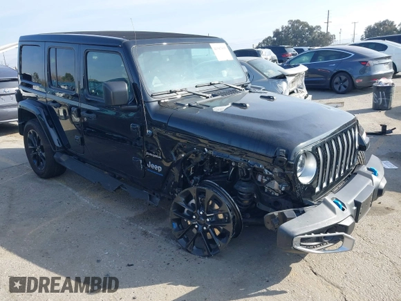 2023 Jeep Wrangler Sahara with VIN 1C4JJXP67PW556933, listed as a IAAI auction lot 41587035 with 20,463 mi miles and . Bid and sale history available at DreamBid. Image 1.