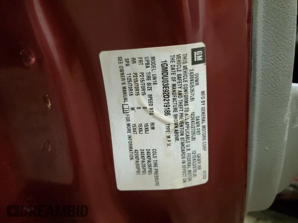 2000 Pontiac Montana z VIN 1GMDU03EXYD365251, wystawiony jako Copart lot #79131854 z przebiegiem 182 527 mil mil oraz Nie do naprawy • Non repairable. Historia ofert i sprzedaży dostępna na DreamBid. Obrazek 13.