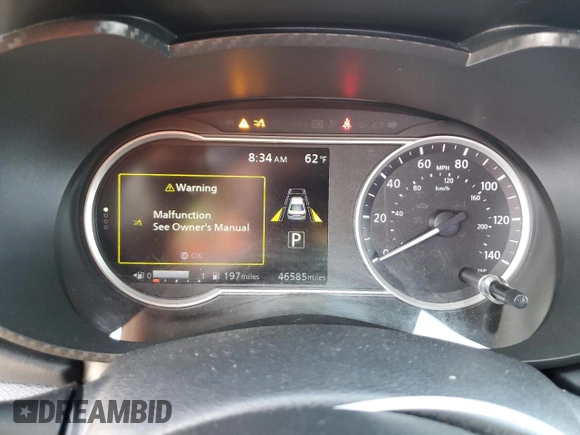 2020 Nissan Versa SR with VIN 3N1CN8FV2LL810451, listed as a Copart auction lot 53837405 with 46,585 mi miles and Salvage title. Bid and sale history available at DreamBid. Image 9.