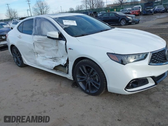 2018 Acura TLX w/A-SPEC Pkg with VIN 19UUB3F61JA000384, listed as a IAAI auction lot 41452595 with 36,139 mi miles. Bid and sale history available at carsss.com. Image 1.