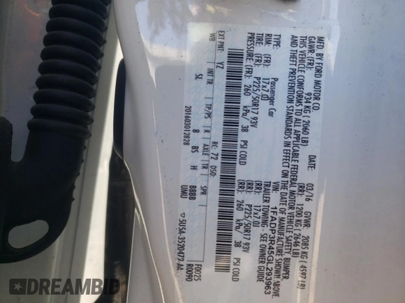 2016 Ford Focus Electric z VIN 1FADP3R45GL293963, wystawiony jako Copart lot #68055504 z przebiegiem 61 881 mil mil oraz Szkody całkowita. Historia ofert i sprzedaży dostępna na DreamBid. Obrazek 12.