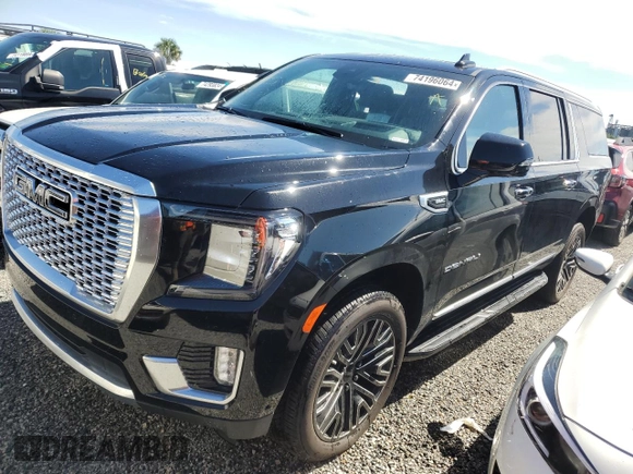 2024 GMC Yukon XL Denali with VIN 1GKS2JKL7RR228753, listed as a Copart auction lot 74196064 with 6,266 mi miles and Salvage Title. Bid and sale history available at carsss.com. Image 1.