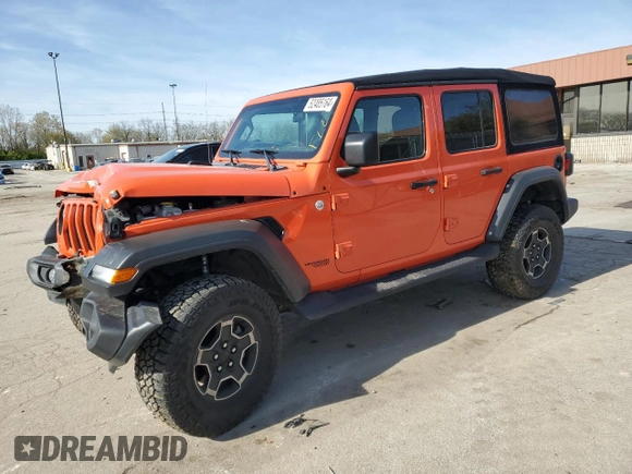 2019 Jeep Wrangler Unlimited Sport S with VIN 1C4HJXDGXKW557241, listed as a Copart auction lot 52485164 with 59,798 mi miles and Salvage title. Bid and sale history available at DreamBid. Image 1.