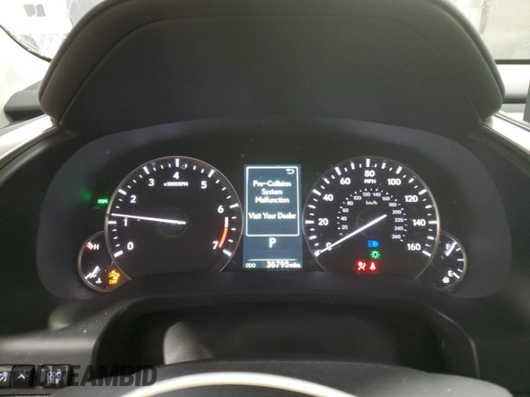 2022 Lexus RX 350 with VIN 2T2HZMDA8NC309467, listed as a Copart auction lot 49897385 with 36,795 mi miles and Salvage Title. Bid and sale history available at DreamBid. Image 9.