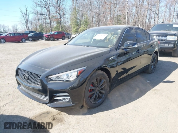 2015 Infiniti Q50 Sport with VIN JN1BV7ARXFM392361, listed as a IAAI auction lot 41771720 with 91,961 mi miles and . Bid and sale history available at DreamBid. Image 2.