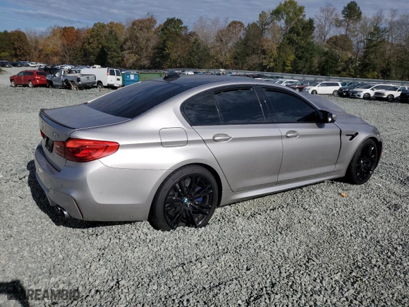 2020 BMW M5 with VIN WBSJF0C01LCD17721, listed as a Copart auction lot 79543404 with 0 mi miles and Salvage Title. Bid and sale history available at carsss.com. Image 3.