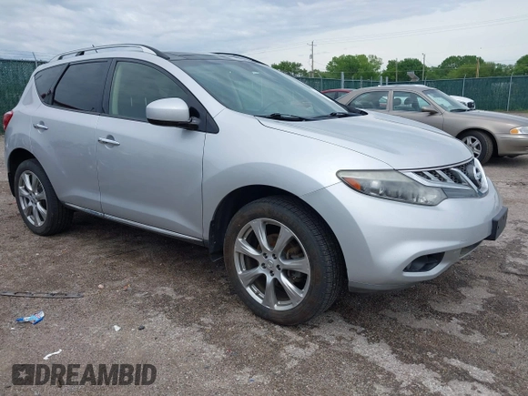 2013 Nissan Murano SV with VIN JN8AZ1MW9DW305213, listed as a IAAI auction lot 42160736 with 166,178 mi miles. Bid and sale history available at carsss.com. Image 1.
