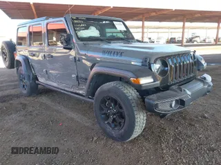 2021 Jeep Wrangler Unlimited Sport S with VIN 1C4HJXDG5MW695014, listed as a IAAI auction lot 41692838 with 66,247 mi miles. Bid and sale history available at carsss.com. Image 1.